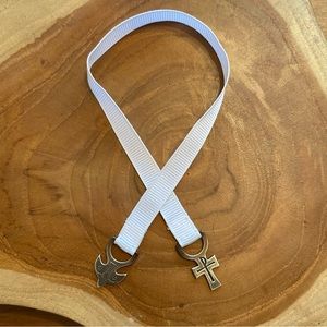 James Avery Dove and Cross White Ribbon Bookmark, Sterling Silver